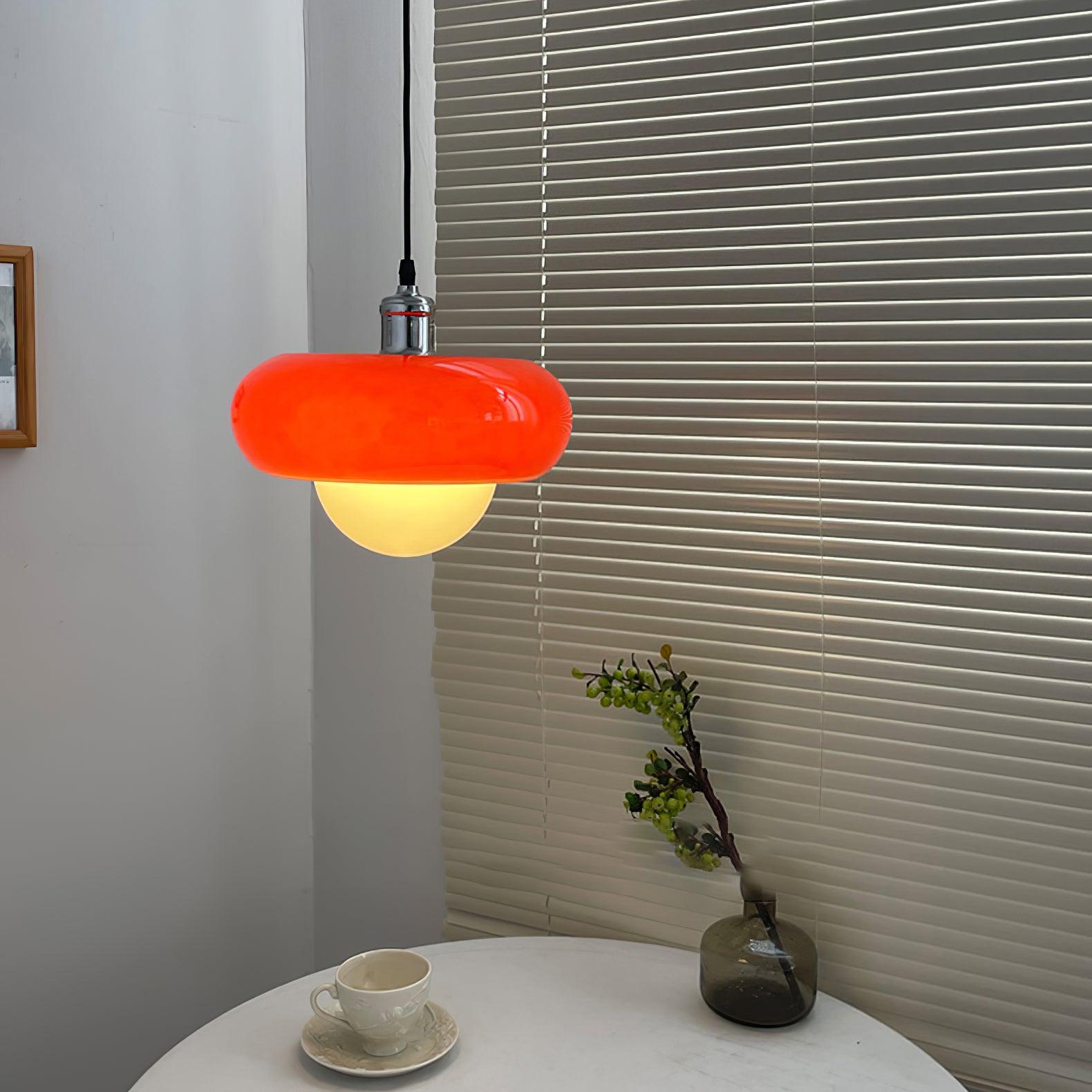 Modern Harvey Glass Globe Pendant Light with Chrome Finish and Plexiglass Shade