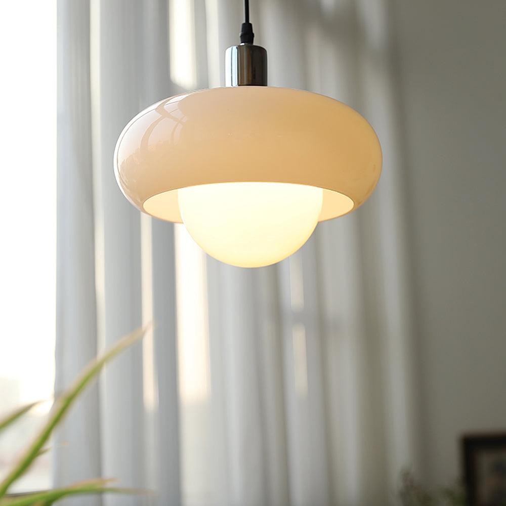 Modern Harvey Glass Globe Pendant Light with Chrome Finish and Plexiglass Shade
