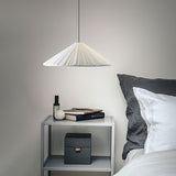 Modern Hat Resin Pendant Light Pleated Design Ceiling Lamp Macaron Colors for Indoor Lighting