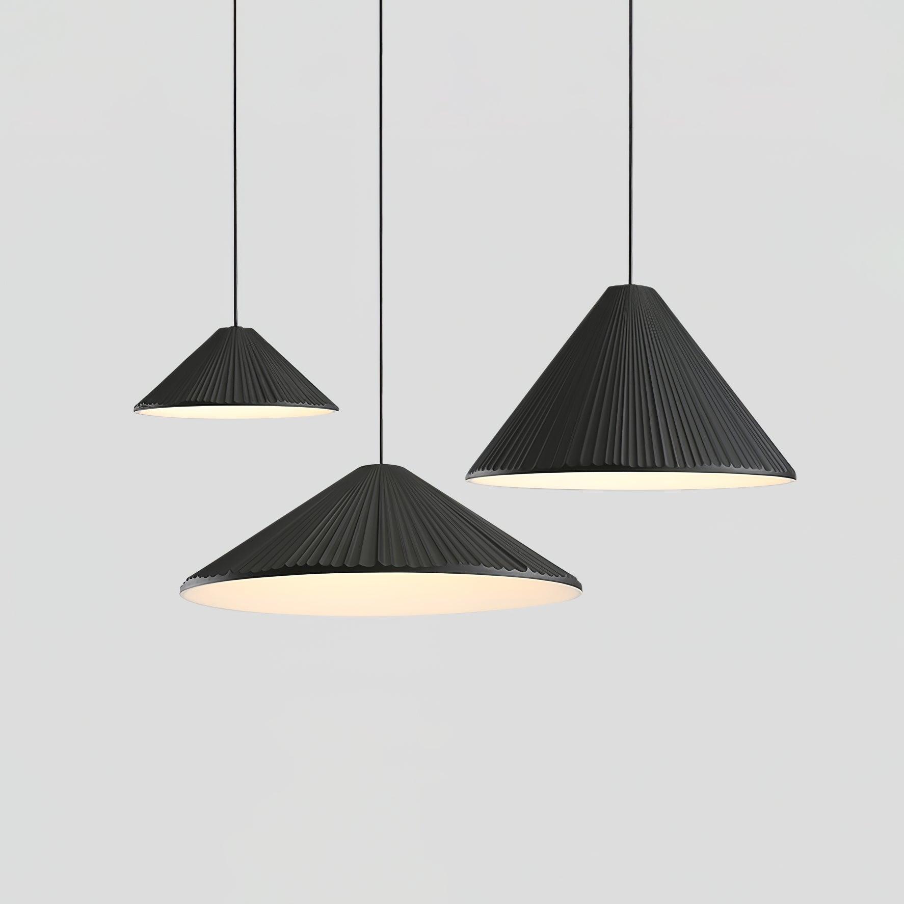 Modern Hat Resin Pendant Light Pleated Design Ceiling Lamp Macaron Colors for Indoor Lighting