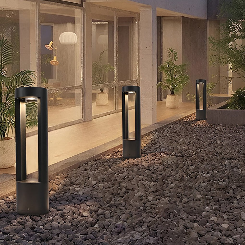 Modern Hollow Cylindrical Outdoor LED Bollard Light Waterproof Pathway Lamp for Garden and Yard