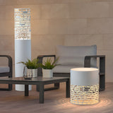 Modern Hollow Design Outdoor Post Light Waterproof Stainless Steel Garden Pedestal Lamp