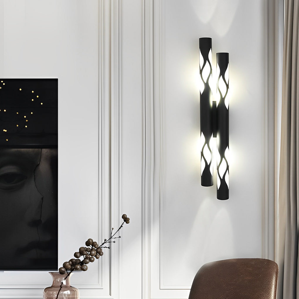 Modern Hollow Flame LED Wall Sconce Up and Down Light Nordic Style Fixture for Indoor Decor