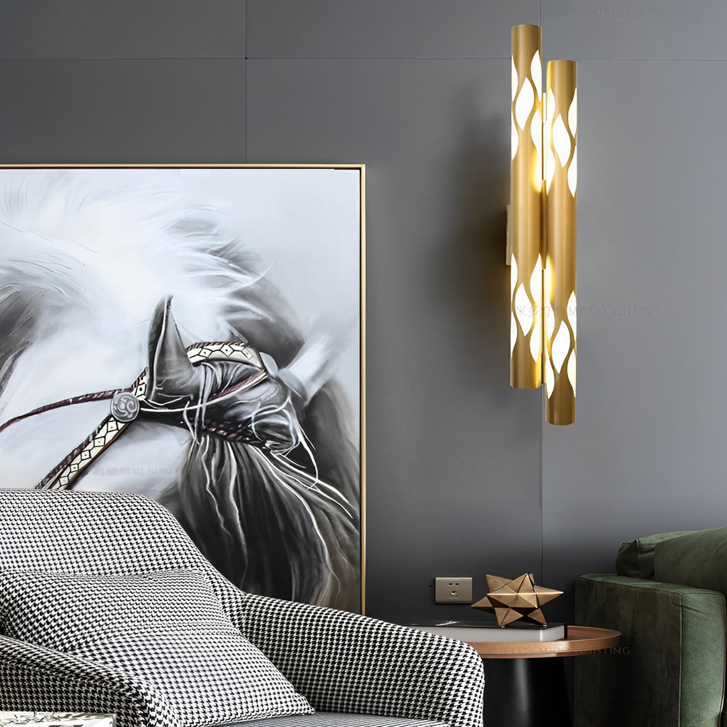 Modern Hollow Flame LED Wall Sconce Up and Down Light Nordic Style Fixture for Indoor Decor