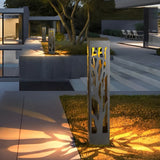 Modern Hollow Pattern Outdoor Solar LED Lawn Lamp Waterproof Landscape Path Lighting