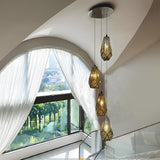 Modern Hollow Stainless Steel Gourd Pendant Light Electroplated Postmodern Chandelier for Dining Room