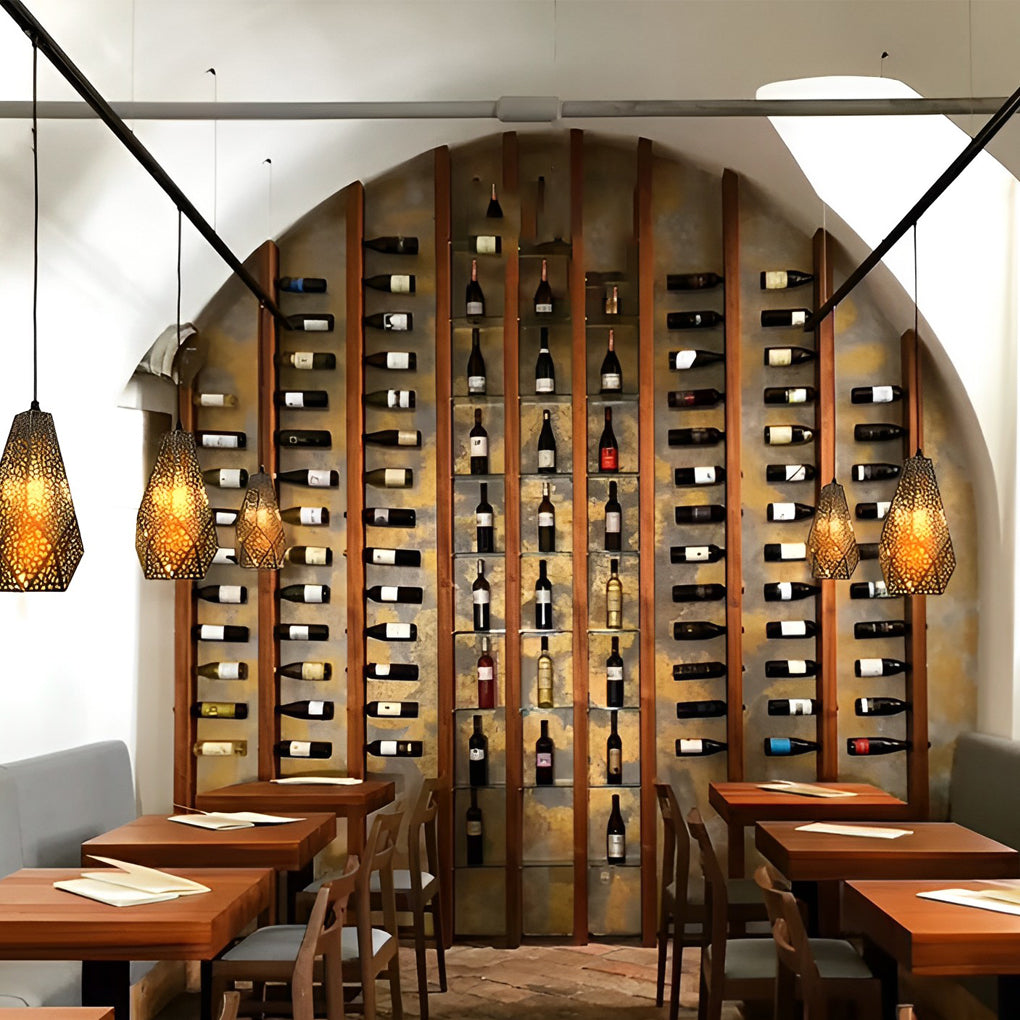 Modern Hollow Stainless Steel Gourd Pendant Light Electroplated Postmodern Chandelier for Dining Room
