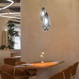 Modern Hollow Stainless Steel Gourd Pendant Light Electroplated Postmodern Chandelier for Dining Room