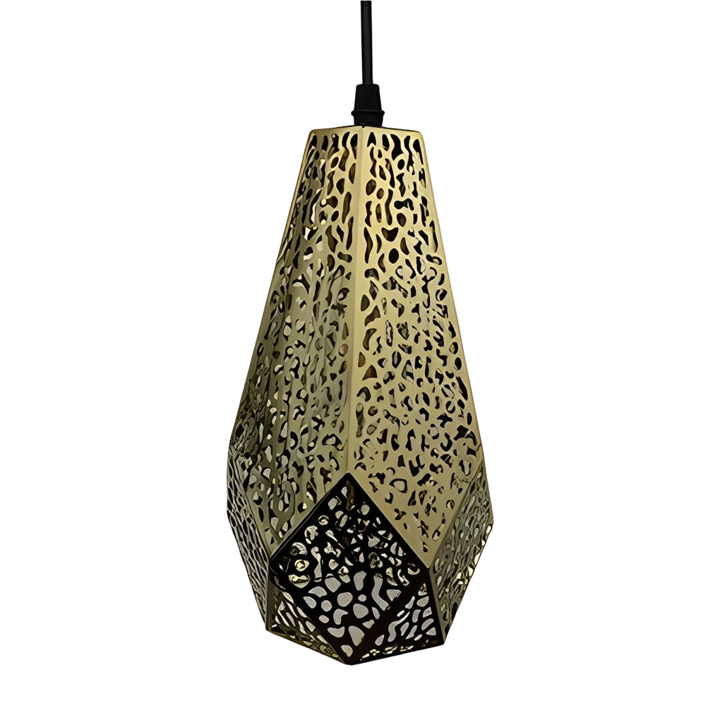 Modern Hollow Stainless Steel Gourd Pendant Light Electroplated Postmodern Chandelier for Dining Room