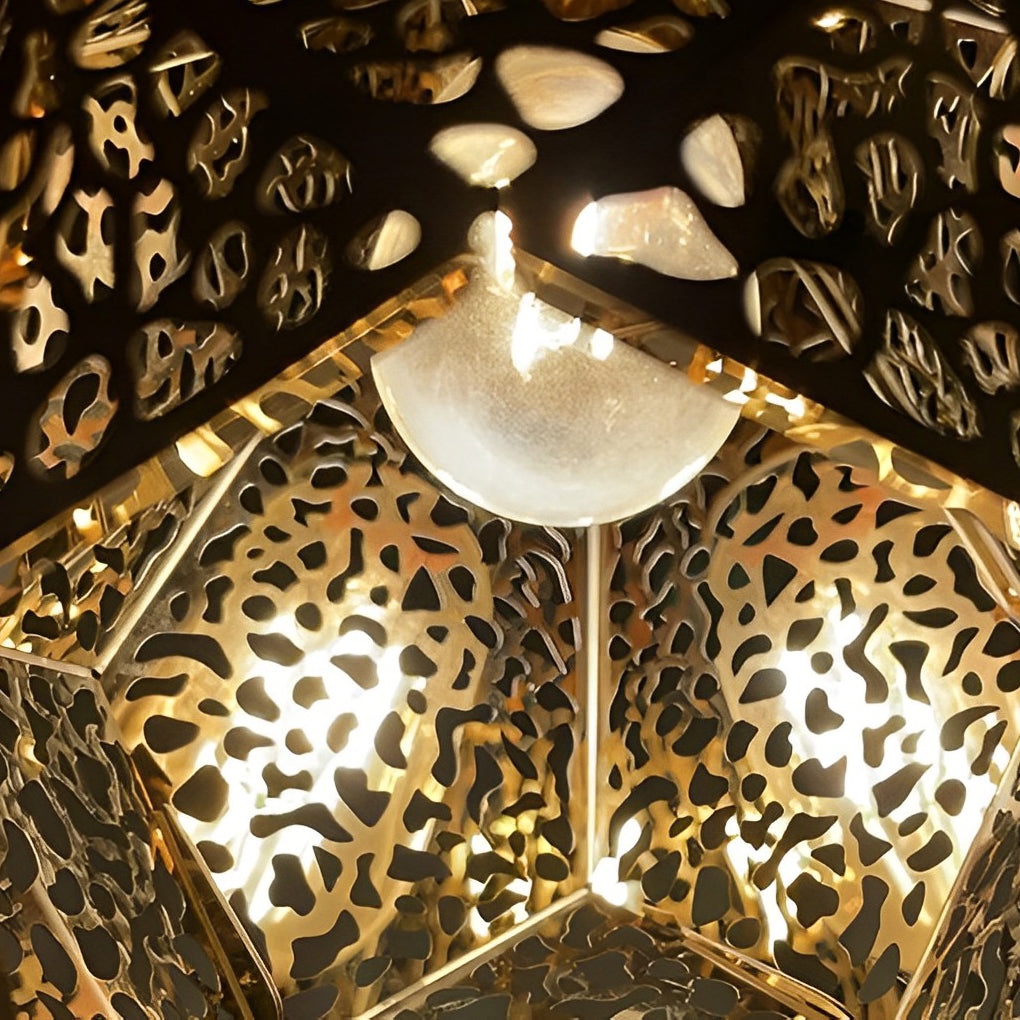 Modern Hollow Stainless Steel Gourd Pendant Light Electroplated Postmodern Chandelier for Dining Room