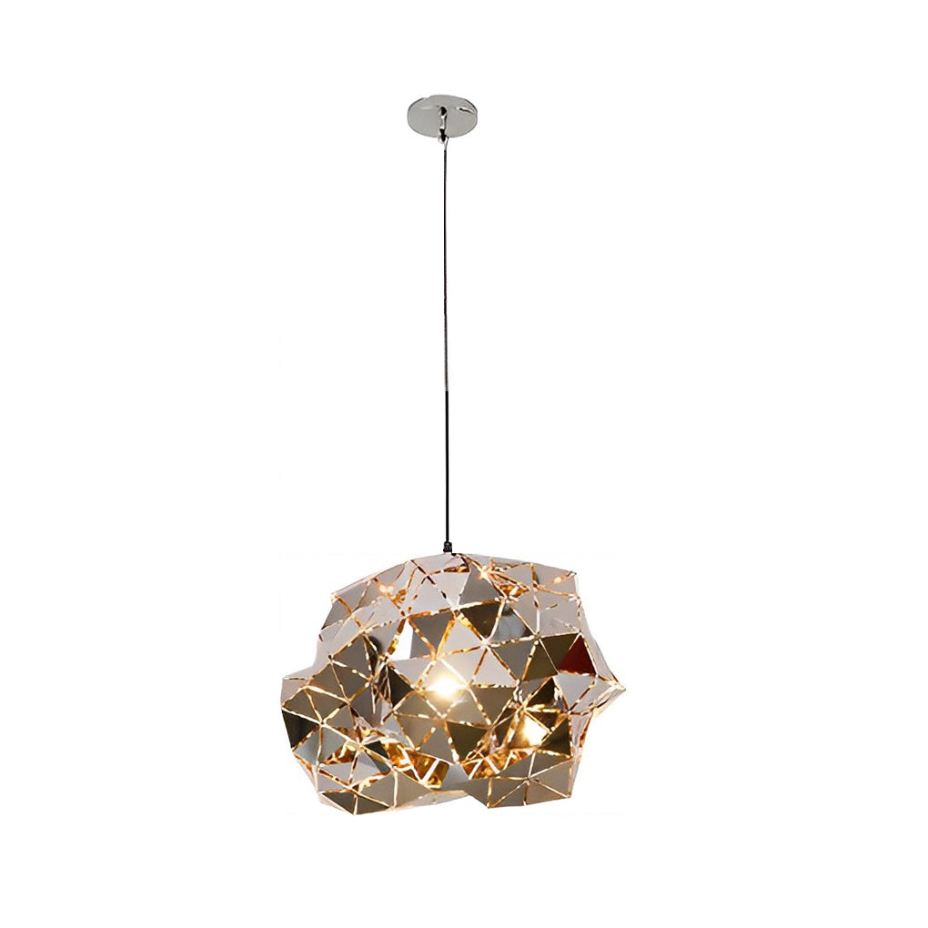 Modern Hollow Stainless Steel Pendant Light Irregular Creative Chandelier for Dining Room