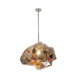 Modern Hollow Stainless Steel Pendant Light Irregular Creative Chandelier for Dining Room