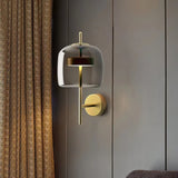 Modern Hourglass Glass Wall Sconce LED Indoor Lighting Fixture with Metal Frame