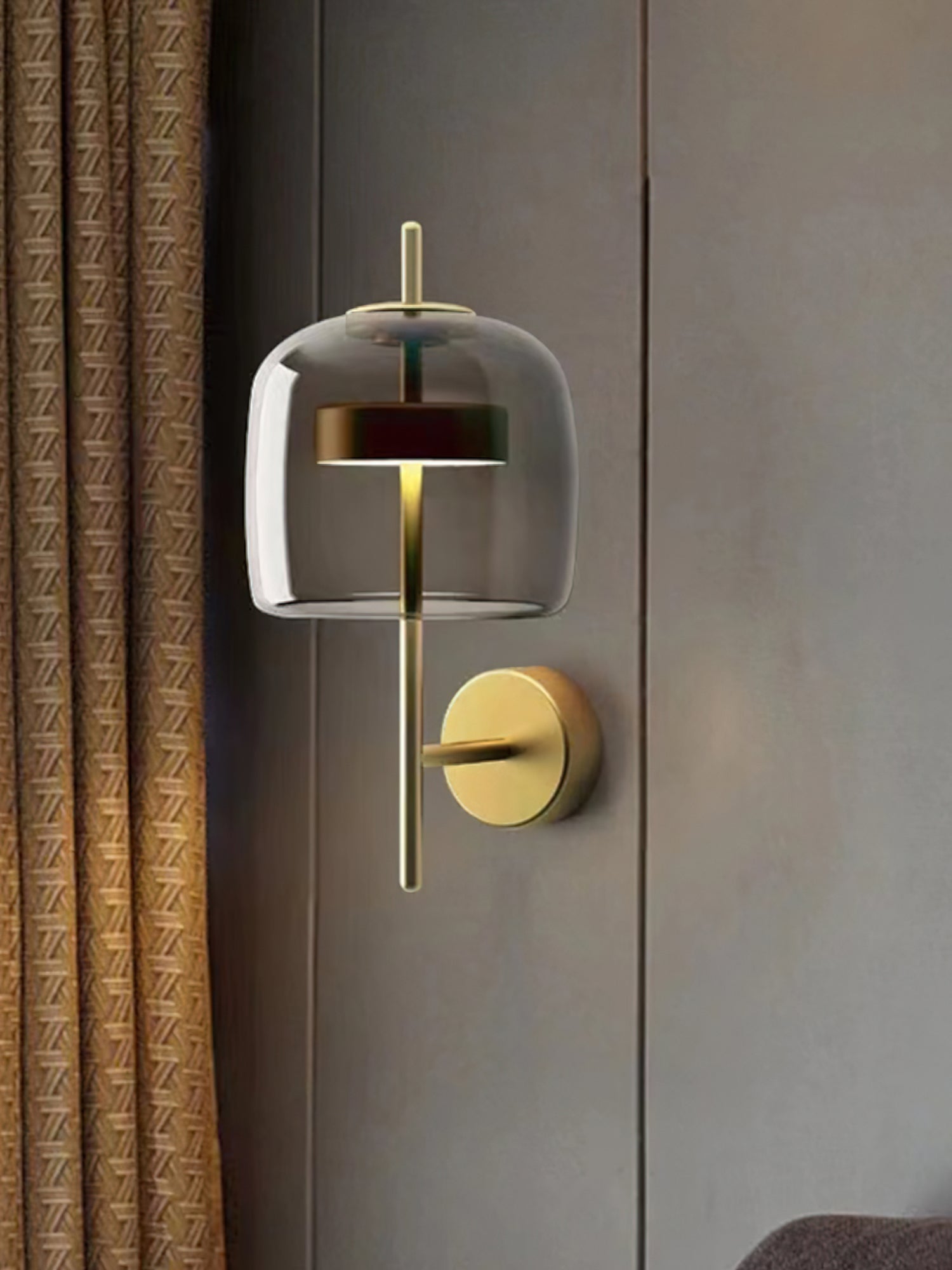 Modern Hourglass Glass Wall Sconce LED Indoor Lighting Fixture with Metal Frame
