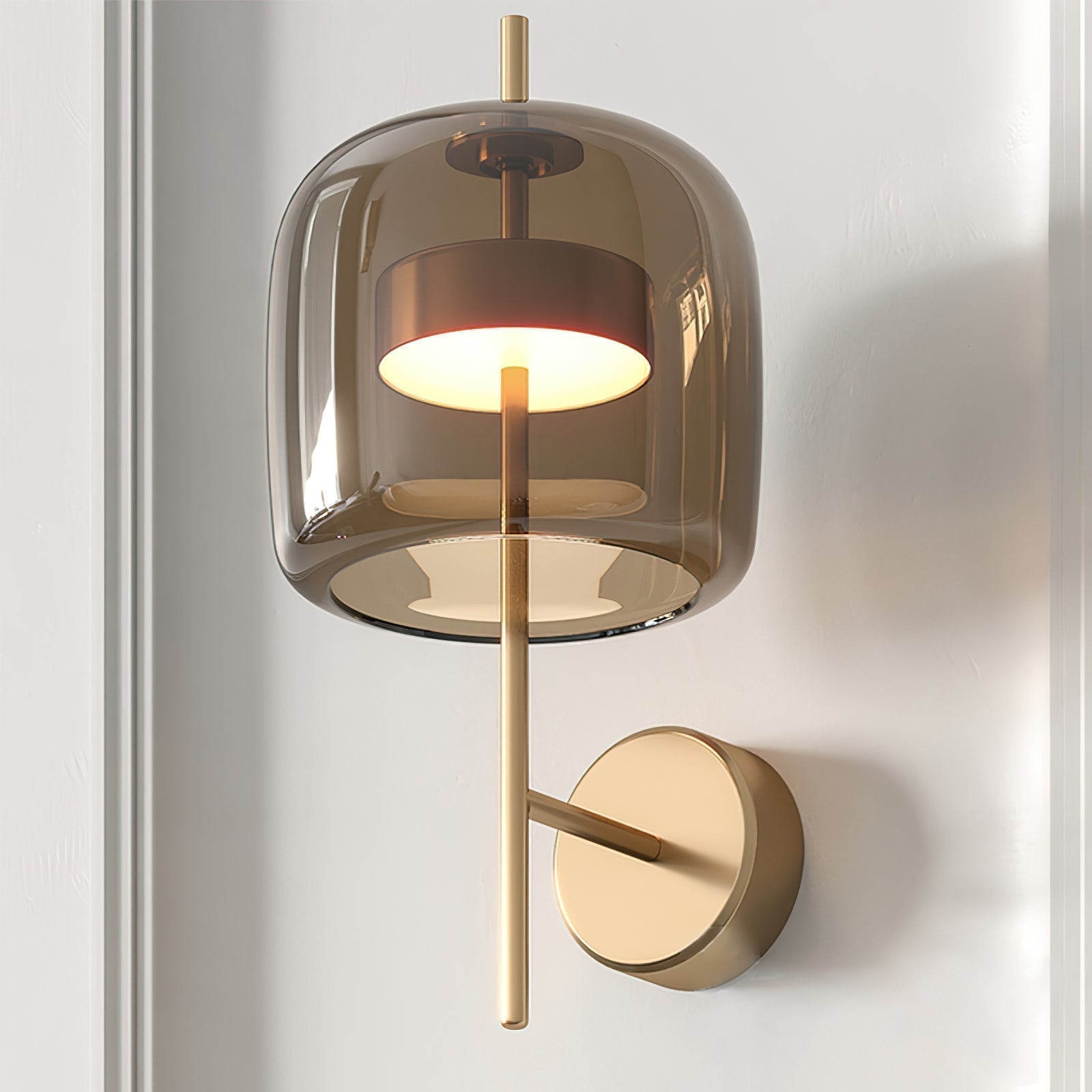 Modern Hourglass Glass Wall Sconce LED Indoor Lighting Fixture with Metal Frame