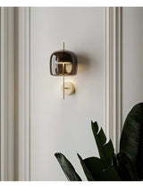Modern Hourglass Glass Wall Sconce LED Indoor Lighting Fixture with Metal Frame