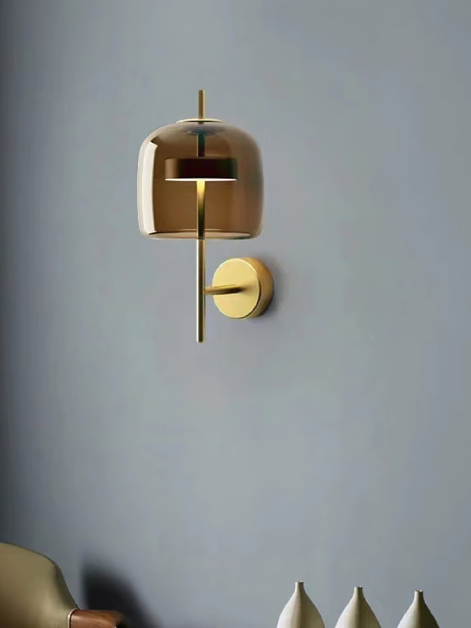 Modern Hourglass Glass Wall Sconce LED Indoor Lighting Fixture with Metal Frame