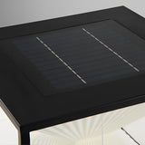 Modern Hourglass Solar LED Outdoor Pillar Light Square Waterproof Fence Post Lamp Black