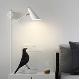 Modern Hoxton Swing Arm Wall Sconce with Conical Shade and Adjustable Iron Lamp Arm