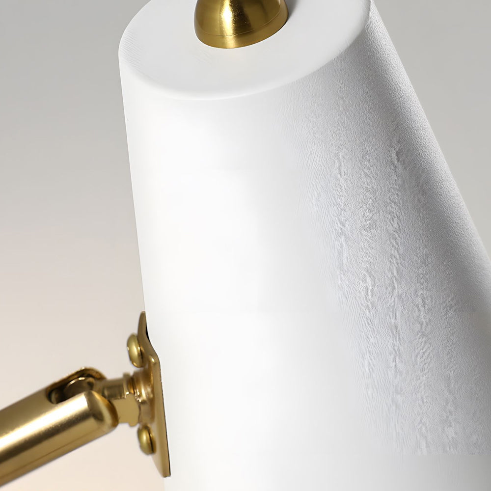 Modern Hoxton Swing Arm Wall Sconce with Conical Shade and Adjustable Iron Lamp Arm