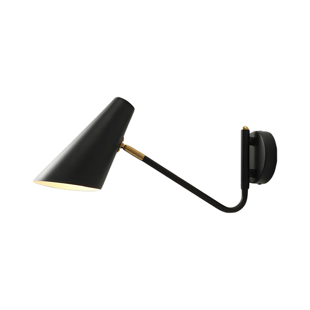Modern Hoxton Swing Arm Wall Sconce with Conical Shade and Adjustable Iron Lamp Arm