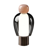 Modern Humanoid Profile Glass Table Lamp Rechargeable Battery Operated LED Dimmable Desk Light