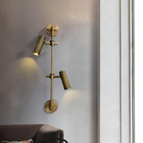 Modern Industrial Adjustable Brass Spot Rail Wall Light Bronze Finish Sconce