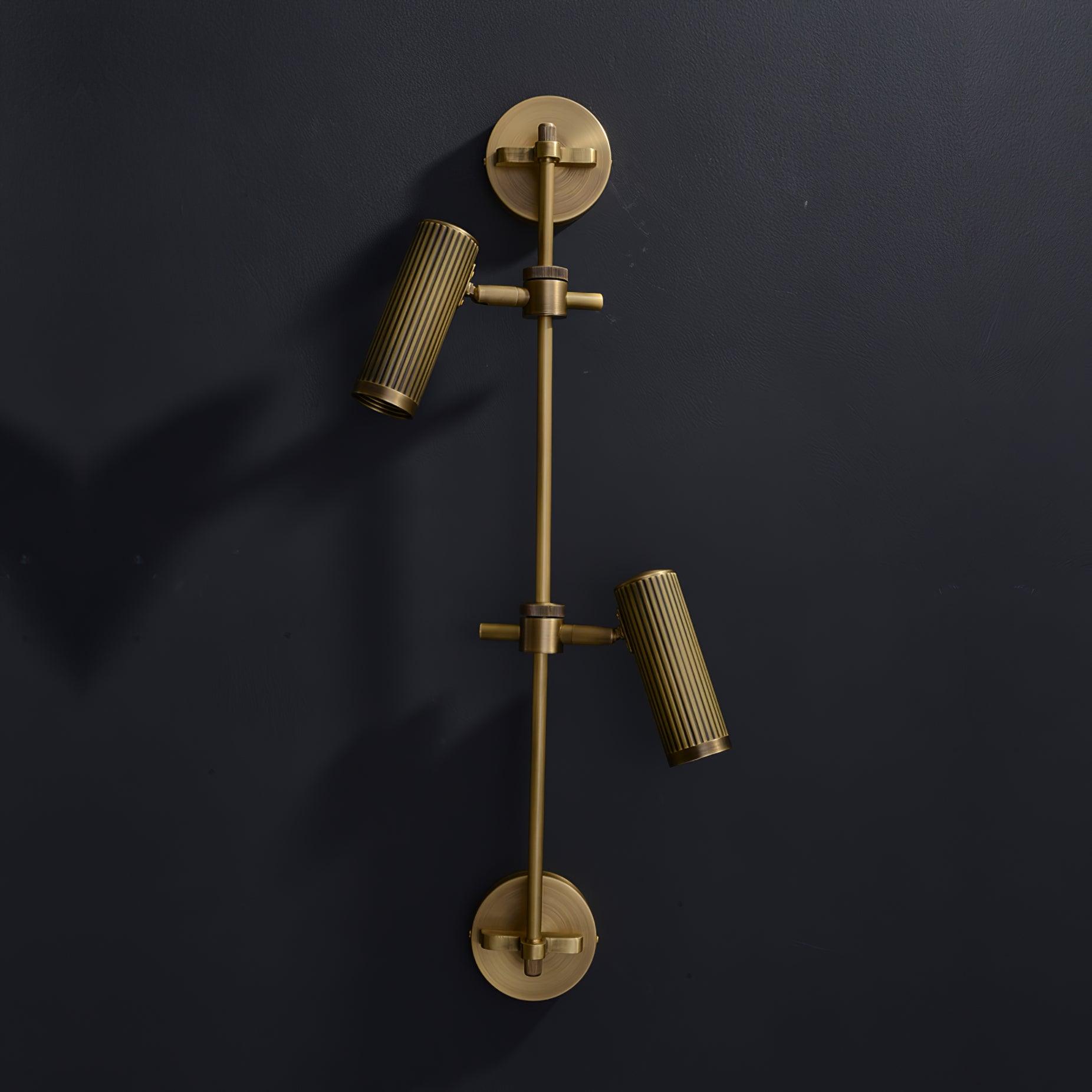 Modern Industrial Adjustable Brass Spot Rail Wall Light Bronze Finish Sconce