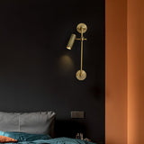 Modern Industrial Adjustable Brass Spot Rail Wall Light Bronze Finish Sconce