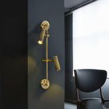 Modern Industrial Adjustable Brass Spot Rail Wall Light Bronze Finish Sconce