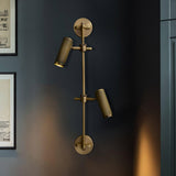 Modern Industrial Adjustable Brass Spot Rail Wall Light Bronze Finish Sconce