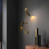 Modern Industrial Adjustable Brass Spot Rail Wall Light Bronze Finish Sconce