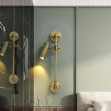 Modern Industrial Adjustable Brass Spot Rail Wall Light Bronze Finish Sconce