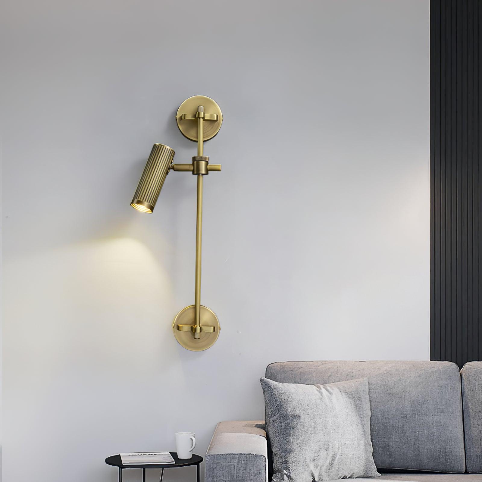Modern Industrial Adjustable Brass Spot Rail Wall Light Bronze Finish Sconce