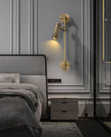 Modern Industrial Adjustable Brass Spot Rail Wall Light Bronze Finish Sconce