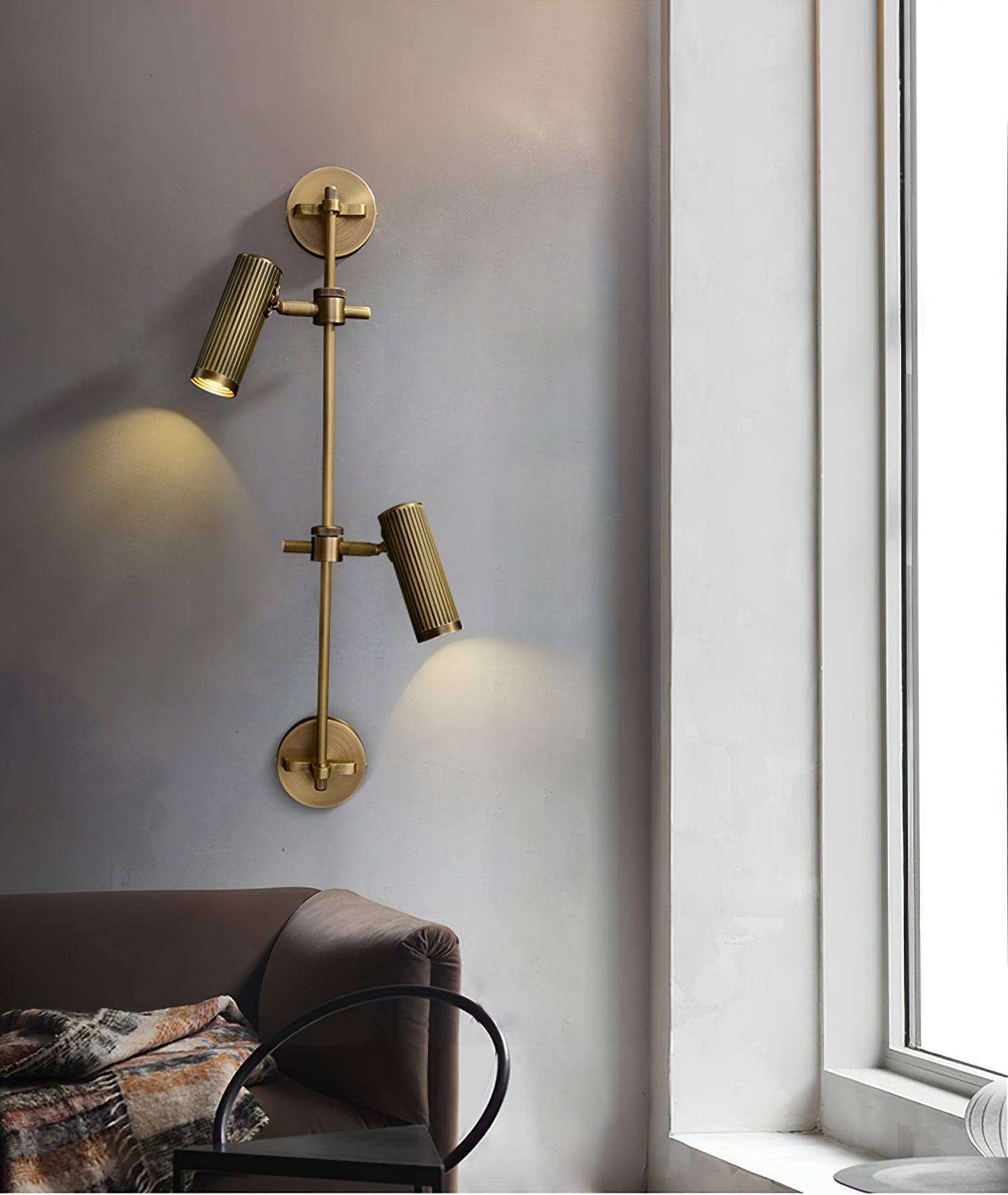 Modern Industrial Adjustable Brass Spot Rail Wall Light Bronze Finish Sconce