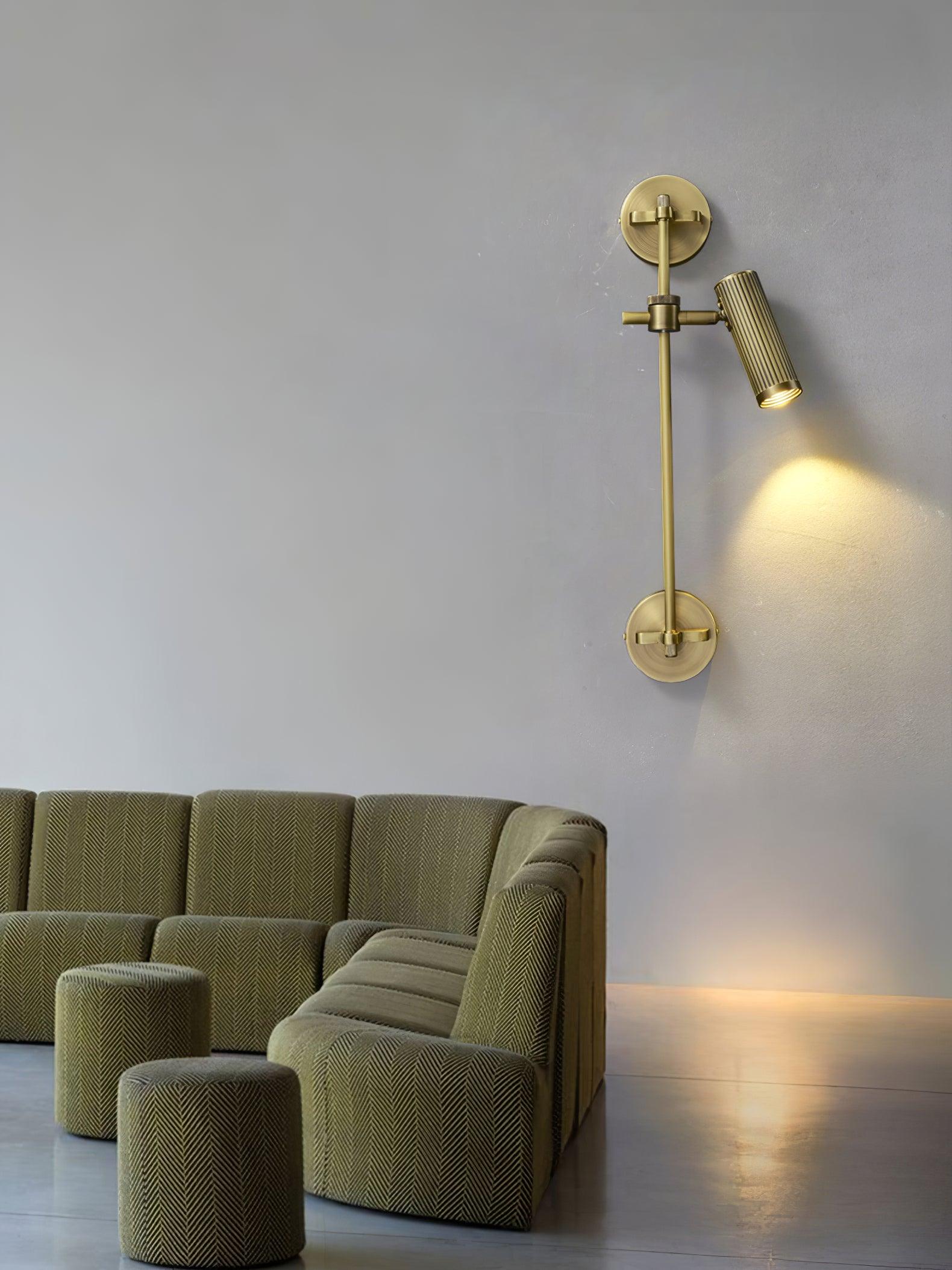 Modern Industrial Adjustable Brass Spot Rail Wall Light Bronze Finish Sconce
