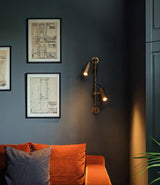Modern Industrial Adjustable Brass Spot Rail Wall Light Bronze Finish Sconce