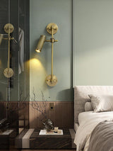 Modern Industrial Adjustable Brass Spot Rail Wall Light Bronze Finish Sconce