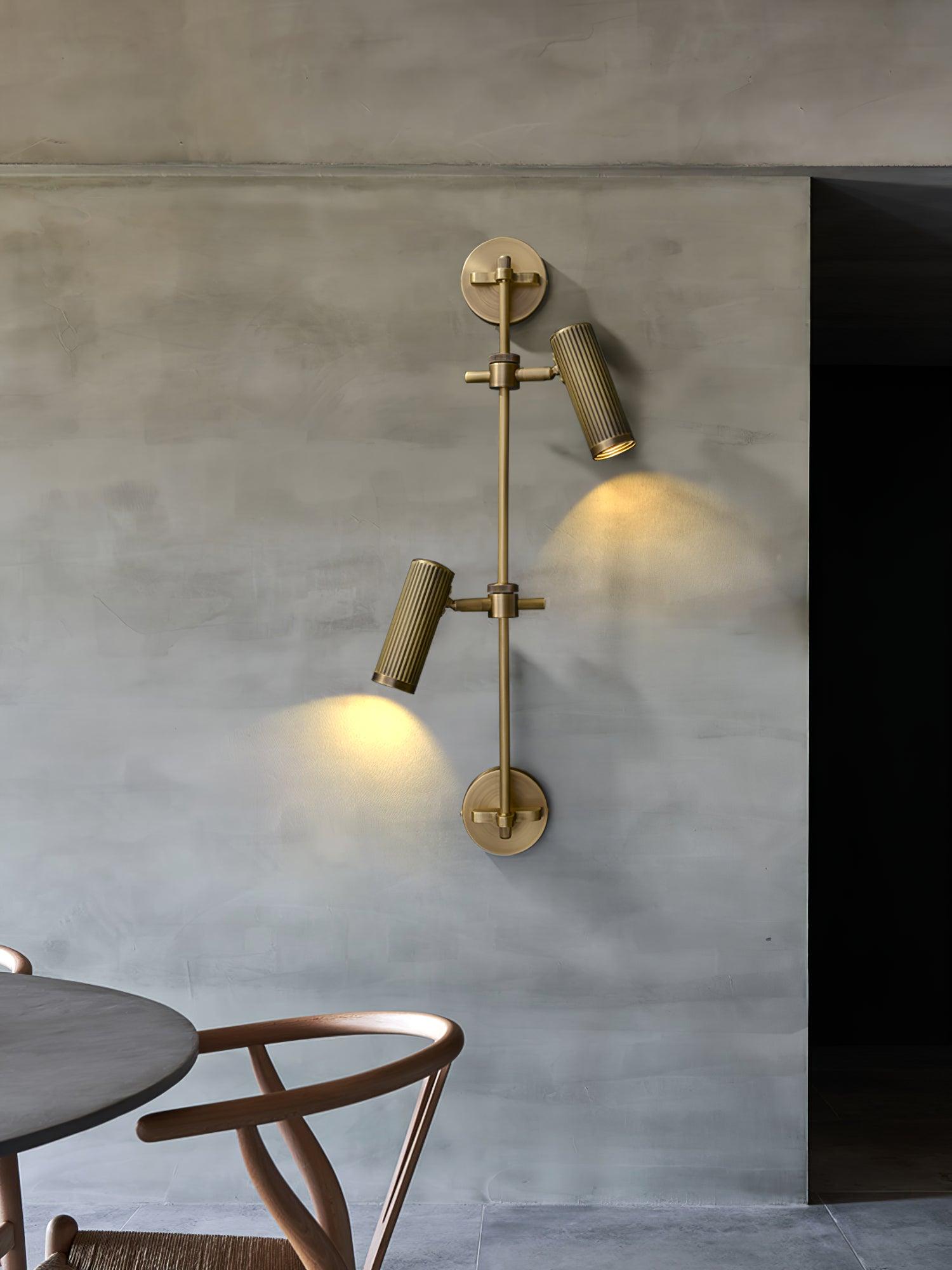 Modern Industrial Adjustable Brass Spot Rail Wall Light Bronze Finish Sconce