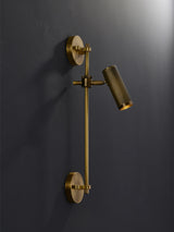 Modern Industrial Adjustable Brass Spot Rail Wall Light Bronze Finish Sconce