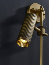 Modern Industrial Adjustable Brass Spot Rail Wall Light Bronze Finish Sconce