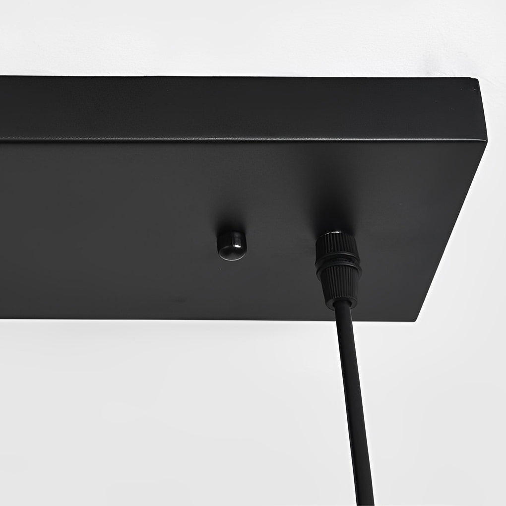 Modern Industrial Black Iron Rectangular Chandelier for Dining Room and Kitchen Island