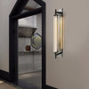 Modern Industrial Black Stainless Steel Long Tube LED Wall Sconce with Mesh Detail for Indoor Decor