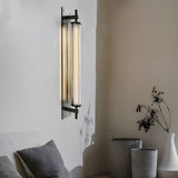 Modern Industrial Black Stainless Steel Long Tube LED Wall Sconce with Mesh Detail for Indoor Decor