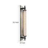 Modern Industrial Black Stainless Steel Long Tube LED Wall Sconce with Mesh Detail for Indoor Decor