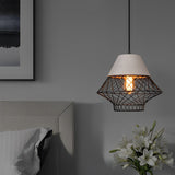 Modern Industrial Cement and Iron Cage Pendant Light for Kitchen Island and Dining Room
