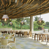 Modern Industrial Cement and Iron Cage Pendant Light for Kitchen Island and Dining Room