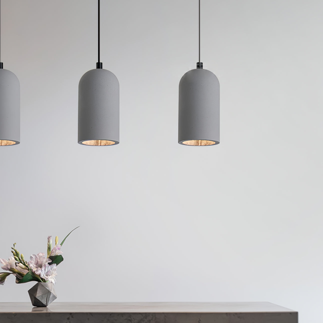 Modern Industrial Concrete Pendant Lamp Minimalist Hanging Light for Kitchen and Dining Room