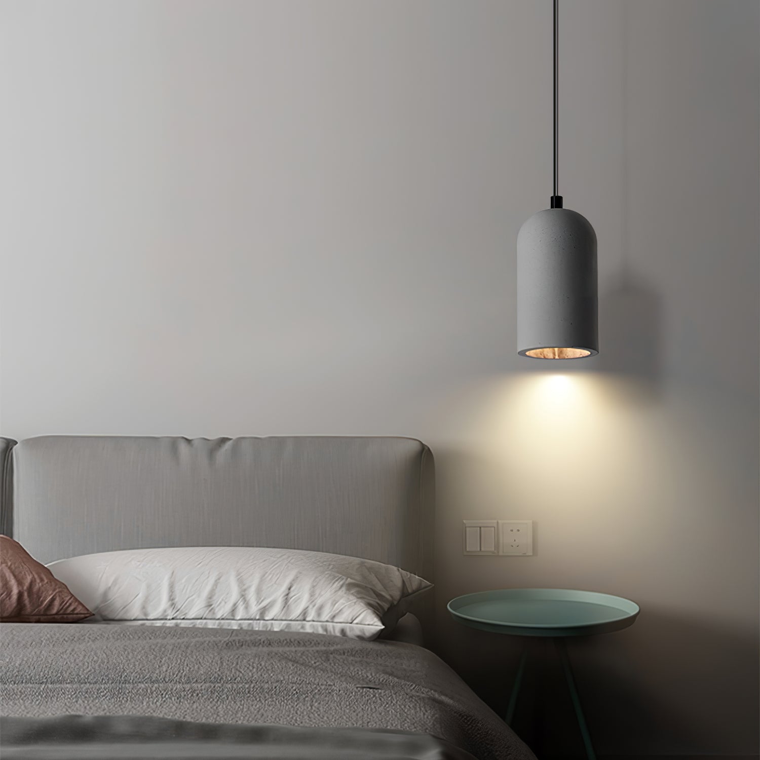 Modern Industrial Concrete Pendant Lamp Minimalist Hanging Light for Kitchen and Dining Room